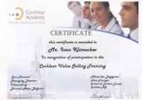 Сертификат Cochlear Value Selling Training